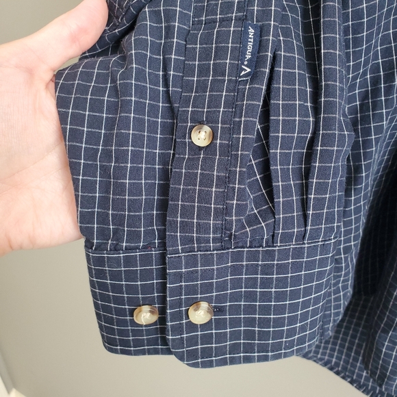 Antigua Men's Sporting KC Plaid Button Down Long Sleeve Shirt in Navy Size XL - Picture 8 of 9